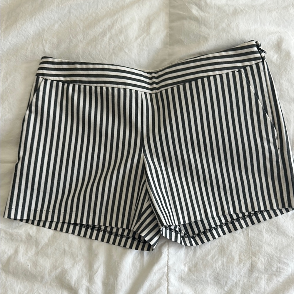 Express Black and White Striped Women Shorts
